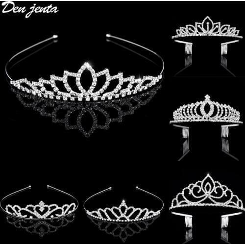 Fashion Bridal Crystal Tiara Flower Girls Bridesmaid Tiaras And Crowns Hair Jewelry Wedding Hair Accessories Chidrens Crowns