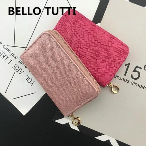 BELLO TUTTI 2021 Spring Fashion Women Wallets PU Leather Cards Holders Slim Coin Pocket Purse Original Designer Money Purse Bag