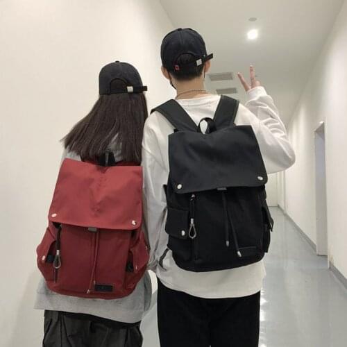 Fashion Large-Capacity Backpack Unisex Black Drawstring Nylon Fabric Backpack Women Designer Brand Casual Backpack Men 2021 New