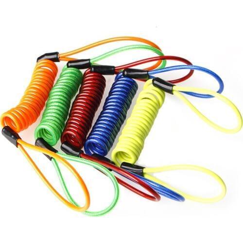 Motorcycle Bike Alarm Disc Lock Antitheft Security Spring Reminder Cable Tight Random Color