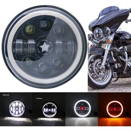 Motorcycle Headlight 7" Led 60W Motor Lamp Headlamp Head Light Motorbike Lamp for Harley Yamaha V-star 650 1100 Road Star
