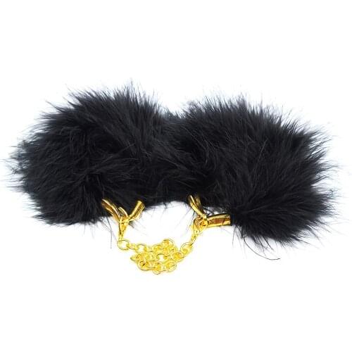 Slave Restraints Handcuffs Sex Shop Adult Games Sex Toys for Couple SM Bondage Role-playing Feathers Metal Handcuffs