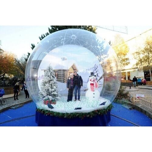 Outdoor promotion christmas inflatable human cheap snow globe / inflatable giant pvc snow bubble balloon for sale
