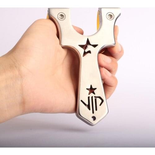 Outdoor flat leather fast compression free strap slingshot Stainless steel high precision outdoor power