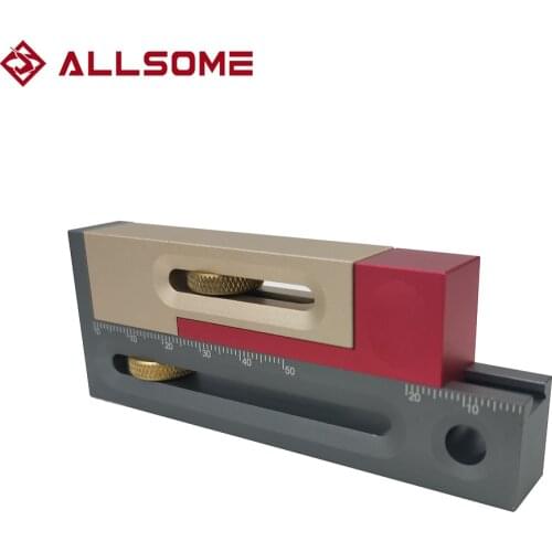 Woodworking Table Saw Gap Slot Regulator Slot Ruler Make The Mortise and Tenon Movable Measuring Block Length Compensation Tool