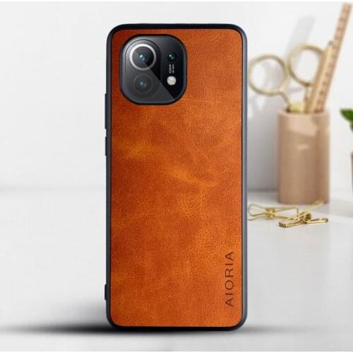Anti-Slip Matte Leather Skin Cover for Xiaomi Mi 11 Xiaomi11 Xiao Mi 11 Mi11 Best Protection Phone Bag Case Fundas