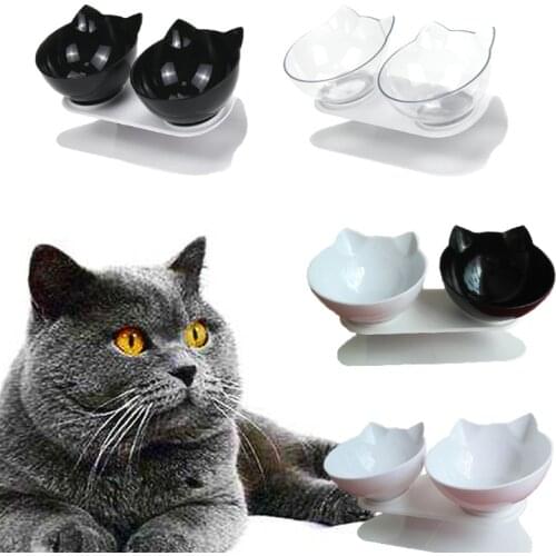 Non-slip Cat Bowls Double Pet Bowls With Raised Stand Pet Food Water Bowls For Cats Dogs Feeders Pet Products Cat Bowl