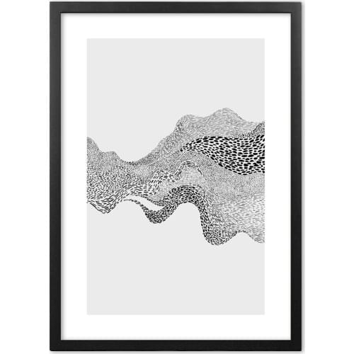 Dense Irregular Black Blocks Abstract Art Wall Art Paper Painting Landscape Wall Pictures For Living Room Decor