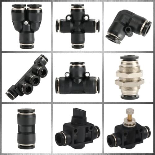 Pneumatic fittings PY/PU/PV/PE/HVFF/SA water pipes and pipe connectors direct thrust 4 to 12mm/ PK plastic hose quick couplings