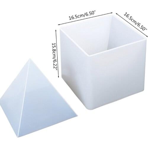 Transparent Silicone Mold Pyramid Shape Molds DIY Resin Crafts Decorations U7ED
