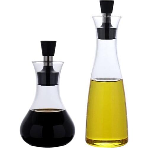 Transparent Glass Oil Bottle Leakproof Oil Spray Bottle Soy Sauce Vinegar Bottle Cooking Tools Kitchen Accessories Sauce Boat