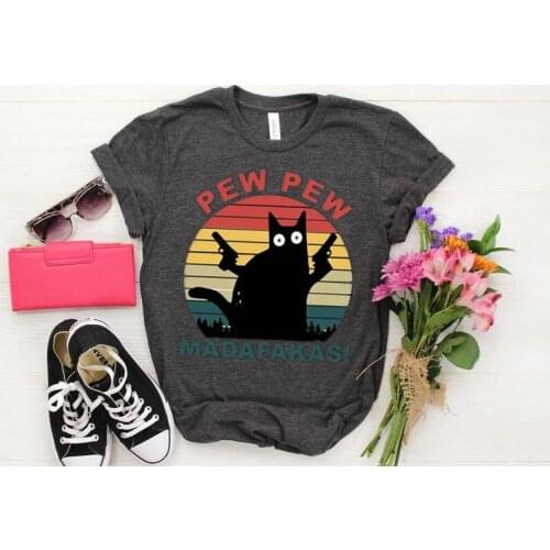 Cat Shirt Women Cotton Kawaii Fashion Shirt Plus Size O Neck graphic Mama mother harajuku Womens t-shirts y2k Streetwear goth