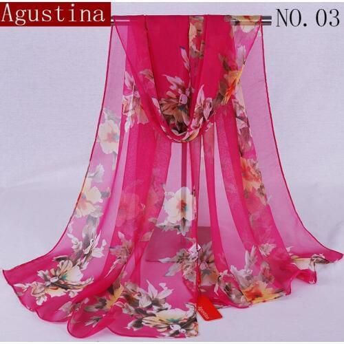 Chiffon scarf Print Soft designer brand ladies scarves for women shawl wrap luxury long fallow thick high quality women fashion