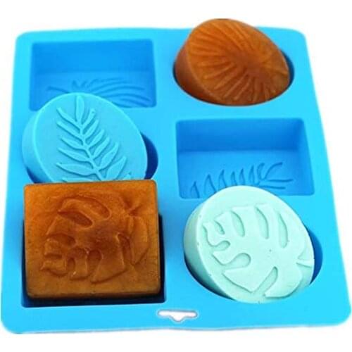 Silicone Soap Mold Monstera Palm Olive Leaves Craft Art Soap Mold 6 Hole Craft Soap Making Supplies