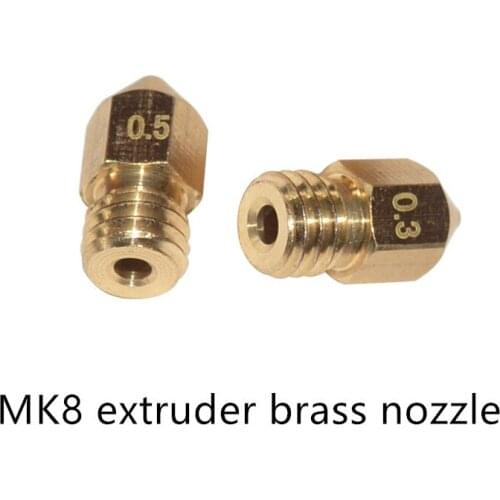 3D Printer nozzle 0.2mm 0.3mm 0.4mm 0.5mm extruder print head for 1.75mm Consumables MK8 Makerbot 10pcs