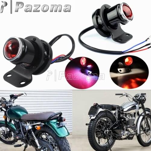 Universal Motorcycle Tial Light Rear Stop Brake Lamp License Plate Light Custom TailLight For Harley Bobber Choppers Cafe Racer