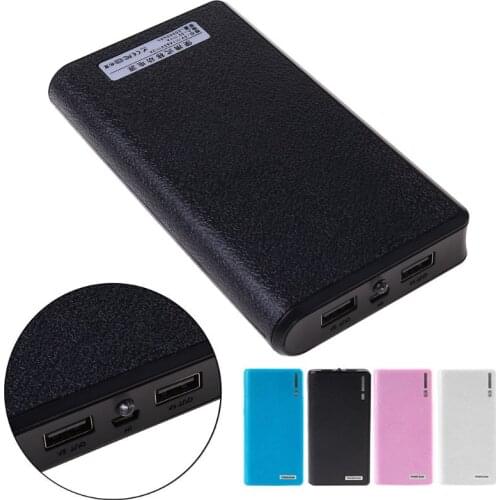 Dual USB Power Bank 6x 18650 External Backup Battery Charger Box Case For Phone