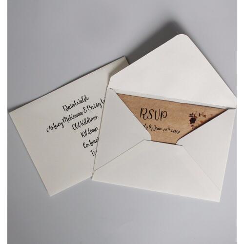 Off White Wedding Invitations Envelope, Customized RSVP Envelopes - Set of 50pcs