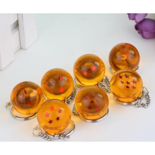 Japanese Anime Keychain 1-7 Stars Goku Star Spherical Keychain Men Car Women Bag Accessories