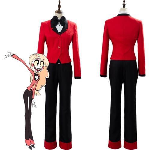Hazbin Cosplay Hotel CHARLIE Cosplay Costume Uniform Female Halloween Carnival Christmas Red Suit Custom Made