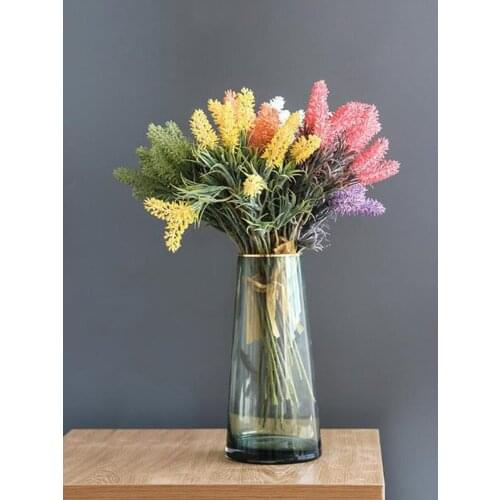 1 Bunch Romantic Artificial Flowers Simulation Plant Lavender Plastic For Home Wedding Party Garden Decoration Photo Props