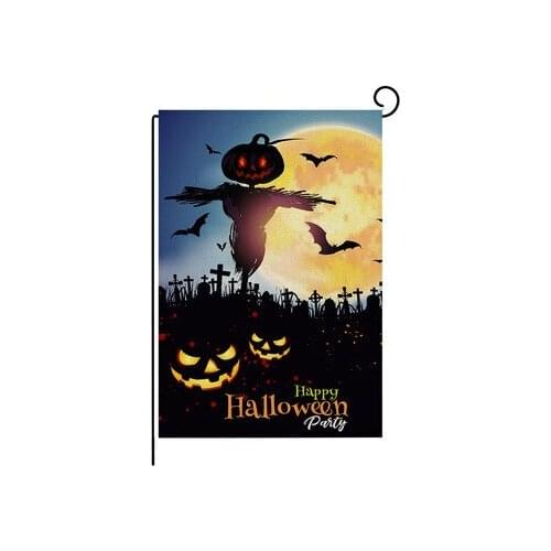 1pcs New Halloween Garden Flag Bat Pumpkin Cat Castle Witch Home Decoration Banner Holiday Party Decor Garden Decoration