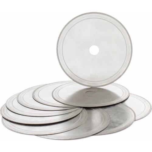 10Pcs 4" inch 100mm Super-Thin Arbor 1/2" Rim 0.25mm Diamond Lapidary Saw Blade Cutting Disc Saving in Material for Jewelry Gems