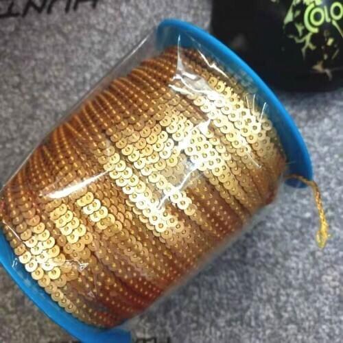 10Yard 3mm Loose Sequins Trim For Crafts Paillettes Ribbon Flake Strings DIY shoe accessories for women Matt Dull Gold