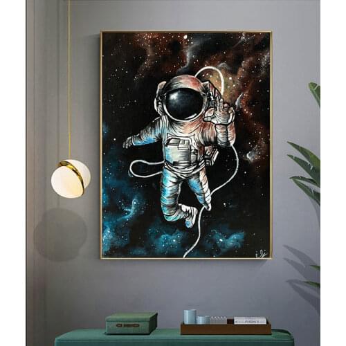Abstract Astronaut Wall Art Canvas Painting Cartoon Posters and Prints Cuadros Wall Art Pictures for Living Room Home Decoration