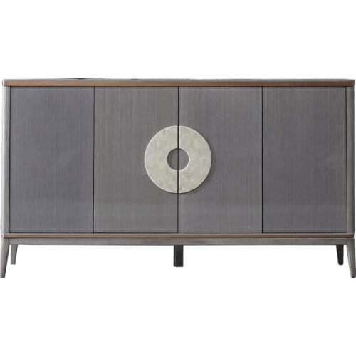 American light luxury TV cabinet modern simple high-grade gray meal side cabinet solid wood storage porch cabinet