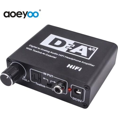 AOEYOO Converter RCA SPDIF Toslink Coaxial Input RCA 3.5mm Output Digital To Analog Audio HIFI Headphone Amplifier For PS4