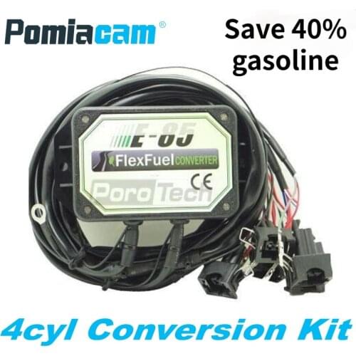 Free shipping Ethanol car 4cyl auto conversion kit E85 Fuel ethanol alternative fuel with Cold Start Asst., bioethanol converter