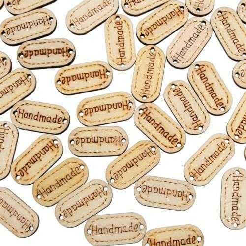 150pcs/100pcs Oval Wooden Handmade Tags Button With 2 Hole Handmade Tag Label For Crafts Sewing Scrapbooking Clothing Decoration