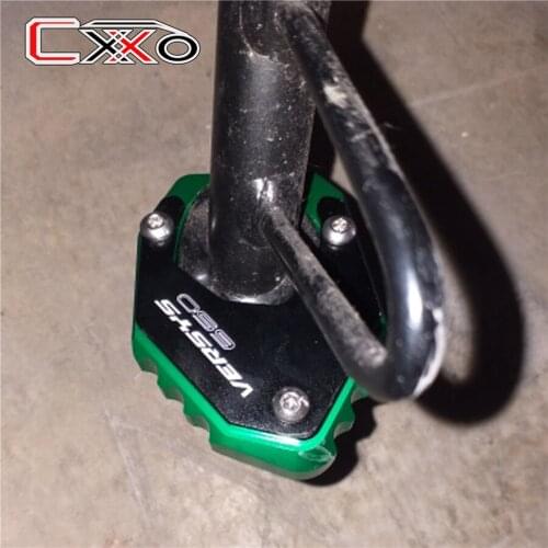 Side Stand Enlarger Plate Foot stand Extension Pad Green&Black For KAWASAKI VERSYS 650 2015-2019 ninja 400 2018 2018
