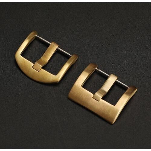 Bronze brass buckle, 18 20 22 24MM fits PAM111 441 simple watch buckle accessories, suitable for leather rubber strap buckle