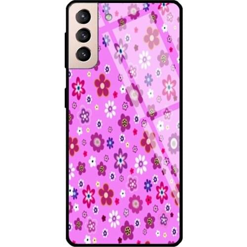 FLOWER POWER Tempered Glass Cover For Samsung Galaxy S21 Ultra S20 FE S8 S9 S10 Plus Note 10 20 Case