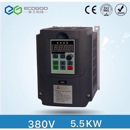 Ecogoo vfd inverter 5.5KW 380V vector type VARIABLE FREQUENCY DRIVE INVERTER VFD 3HP for CNC spindle