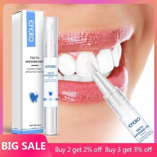 EFERO Teeth Whitening Pen Cleaning Serum Remove Plaque Stains Dental Tools White Teeth Oral Hygiene Tooth Whitening Pen Dentes
