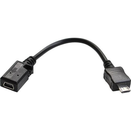 10cm micro USB male to MINI USB 5PIN female extension data charging adaptor convertor cable