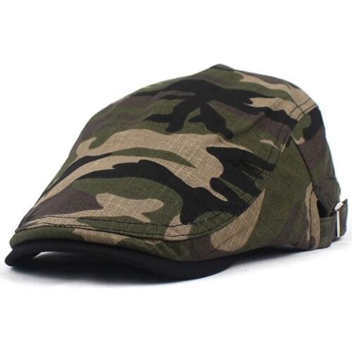 LDSLYJR 2021 Camouflage print Newsboy Caps Men Cotton Flat Peaked Cap Women Painter Beret Hats 05
