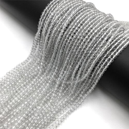 Small Beads Topazs Beads Natural Crystal Beads Natural Stone Faceted green white Beads Loose Beads For Jewelry Making DIY (38cm)