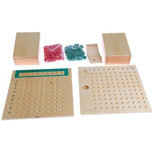 Montessori Mathematics Material Multiplication Bead Board Educational Toys Kid 24BE