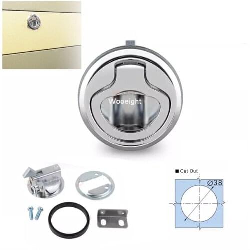Marine Round Slam Hatch Latch Flush Pull Latch Zinc Alloy Chrome Finished Lift Handle Deck For RV Marine Boat Hardware