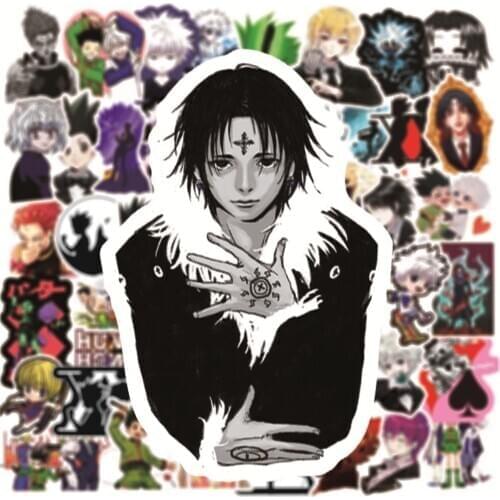 50Pcs Pack Cool Hunter x Hunter Anime Stickers Waterproof DIY Laptop Skateboard Luggage Cartoon Stickers Toy Decal For Children