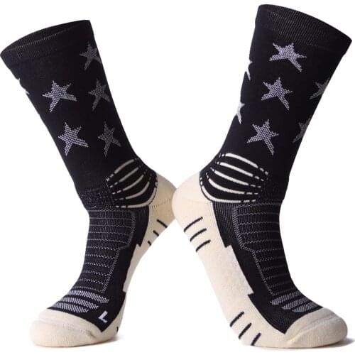 Brothock Stars Elite thick Pentagram basketball socks towel bottom summer running socks men professional sports socks wholesale