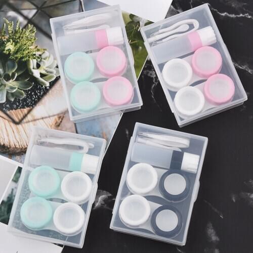 NEW 2 Pairs Contact Lens Case Eye Contact Lens Box Women Travel Contact Lenses Case Leakproof Container Lenses Box for Display
