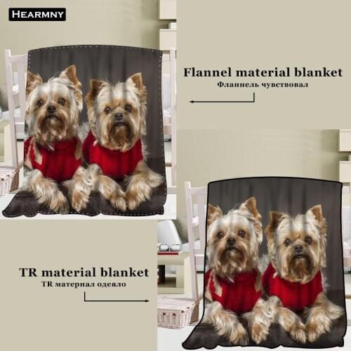 New Custom Yorkshire Terrier Blanket TR/ Flannel Fleece Fabric Blanket New Year Decoration Comfortable Warm Super Soft Bedroom