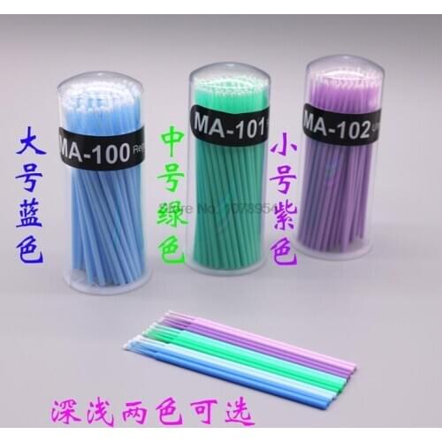 100boxes 100pcs/box Disposable Micro Brush Microbrush Applicators Eyelash Extensions Remove False Eyelashes