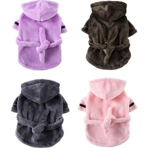 Pet Pajama Dog Thicken Luxury Bathrobe Quick Dryin Soft Dog Bathrobe Outfit Puppy Pet Cat Nightwear For Small Medium Dog Outfits