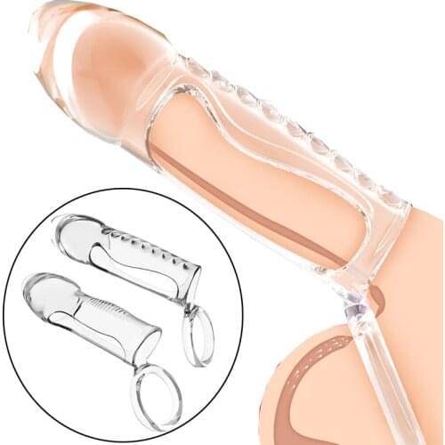 Transparent Cock Ring Male Enlargement Extender Delay Ejaculation Sex Toys For Men Penis Rings Male Chastity Device